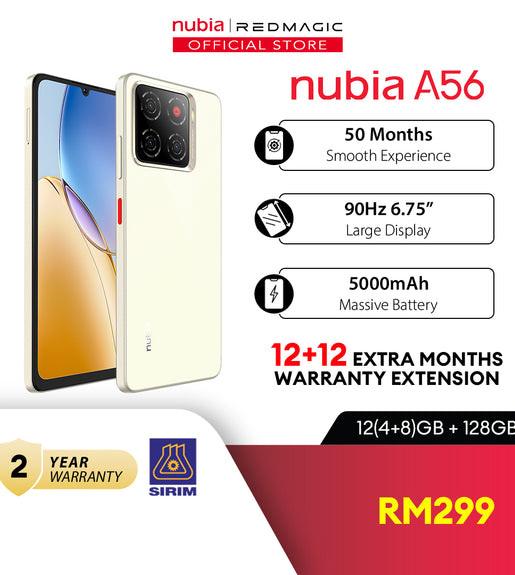 [NEW] nubia A56 4.5G 12(4+8)GB+128GB Smartphone 6.75